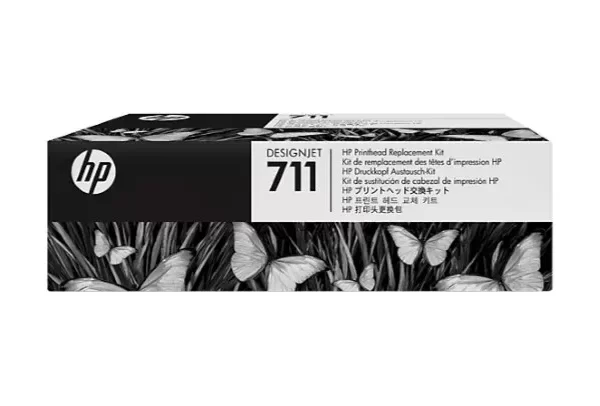 Cabeça de impressão original HP 711 + pacote de 4 cartuchos de tinta - C1Q10A
