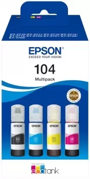 Epson 104 Pacote com 4 frascos de tinta originais - C13T00P640