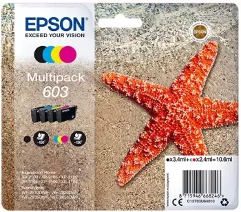 Epson 603 Pack de 4 Cartuchos de Tinta Originales - C13T03U64010