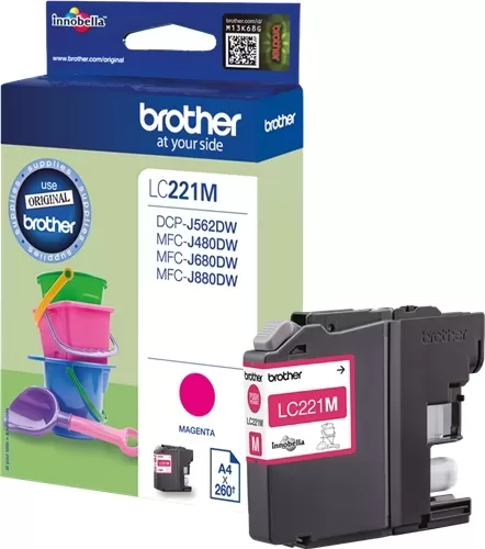 Cartucho de tinta original magenta Brother LC221 - LC221MBP