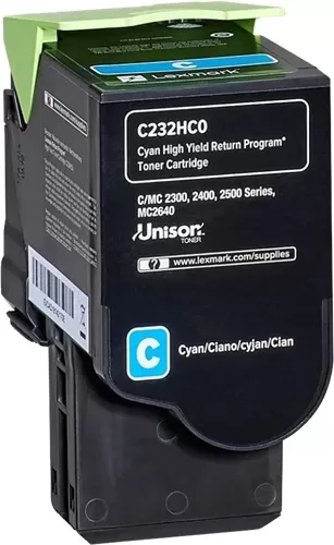 Lexmark C2325/C2425/C2535/MC2325/MC2425/MC2535/MC2640 Cartucho de Toner cyan Original - C232HC0