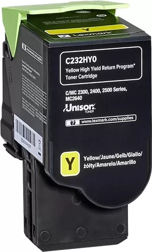 Lexmark C2325/C2425/C2535/MC2325/MC2425/MC2535/MC2640 Amarelo Cartucho de Toner Original - C232HY0