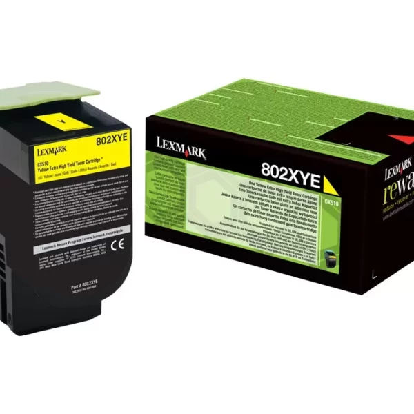 Cartucho de toner original amarelo Lexmark CX510 - 80C2XY0/80C2XYE/802XY