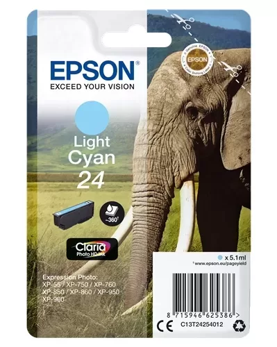 Cartucho de tinta original Epson T2425 (24) cyan claro - C13T24254012