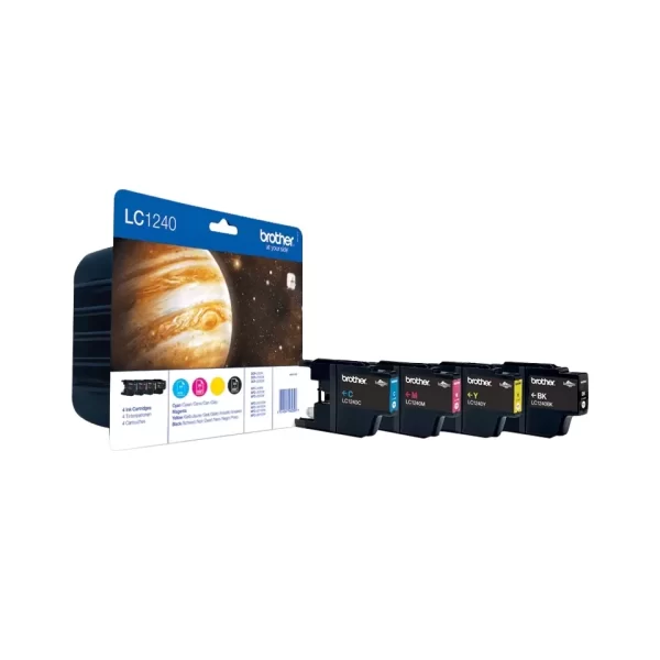 Pacote com 4 cartuchos de tinta originais Brother LC1240 - LC1240VALBP