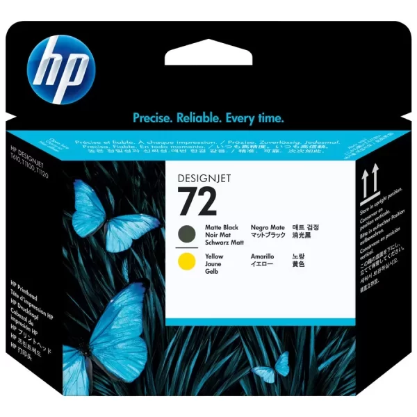 Cabeça de impressão original HP 72 - preto fosco e amarelo - C9384A