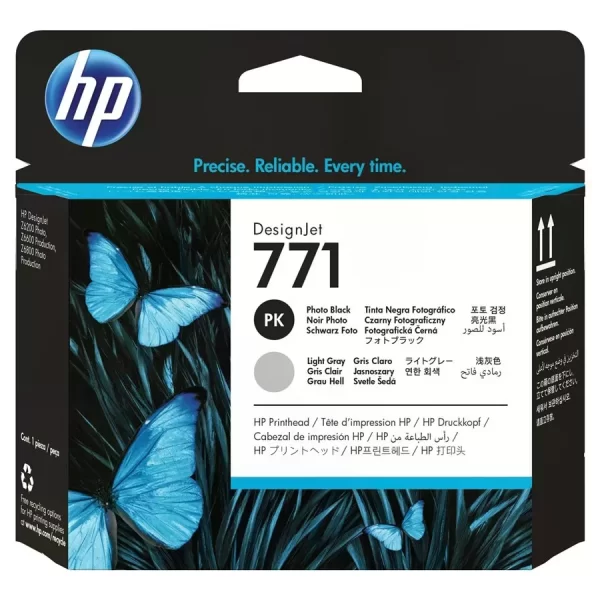 Cabeça de impressão original HP 771 - preto fotográfico, cinza claro - CE020A