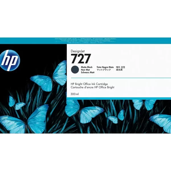 Cartucho de tinta original preto fosco HP 727 - C1Q12A