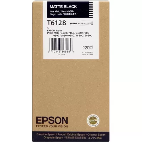 Epson T6128 Preto Mate Cartucho de Tinta Original - C13T612800