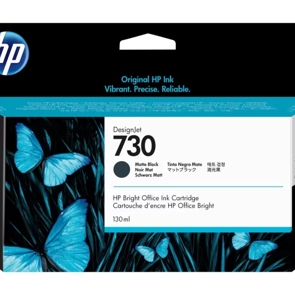 Cartucho de tinta original preto fosco HP 730 - P2V65A