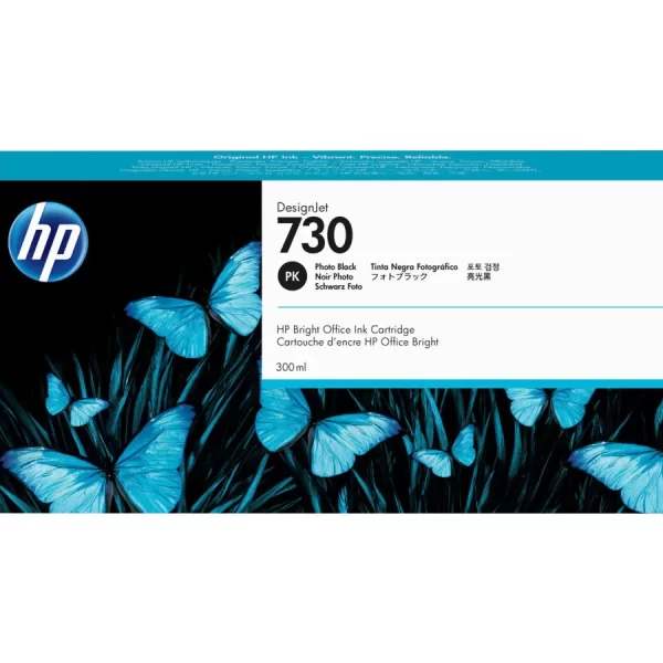 Cartucho de tinta preto fotográfico original HP 730 - P2V73A