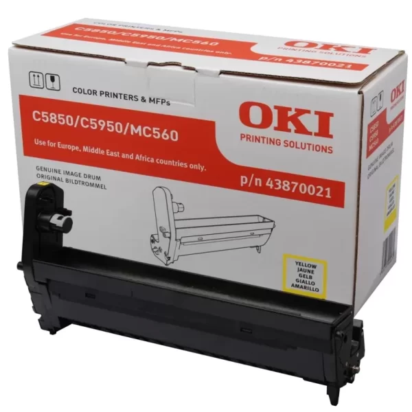 Tambor de imagem original amarelo OKI C5850/C5950/MC560 - 43870021 (tambor)
