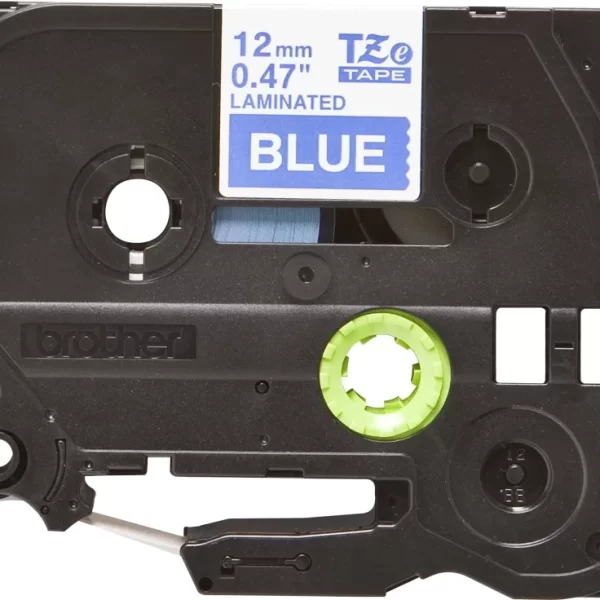 Fita Laminada Original Brother TZe535 - Texto Branco sobre Fundo Azul - Largura 12mm x 8 Metros
