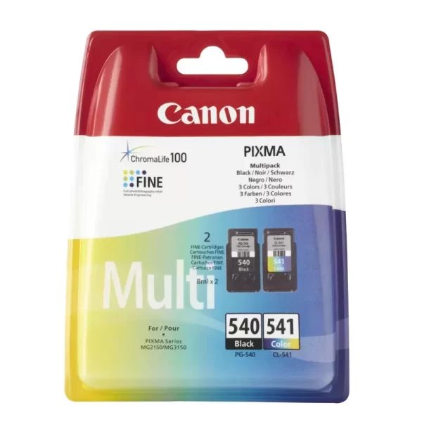 Pacote de cartucho de tinta original Canon PG540 preto + CL541 colorido - 5225B006