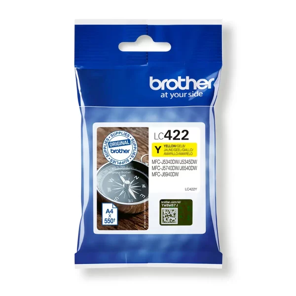 Cartucho de tinta original amarelo Brother LC422 - LC422Y