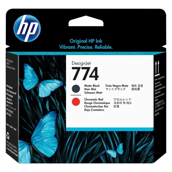 Cabeça de impressão original HP 774 - preto fosco, vermelho cromático - P2V97A
