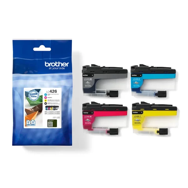 Pacote com 4 cartuchos de tinta originais Brother LC426 - LC426VAL