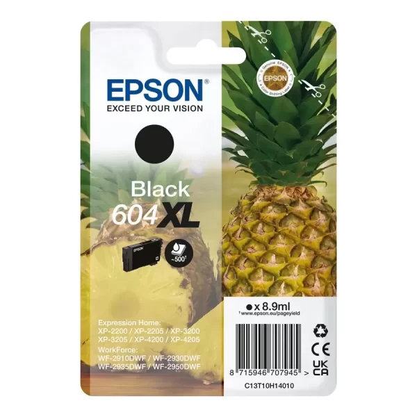 Cartucho de tinta preto original Epson 604XL - C13T10H14010