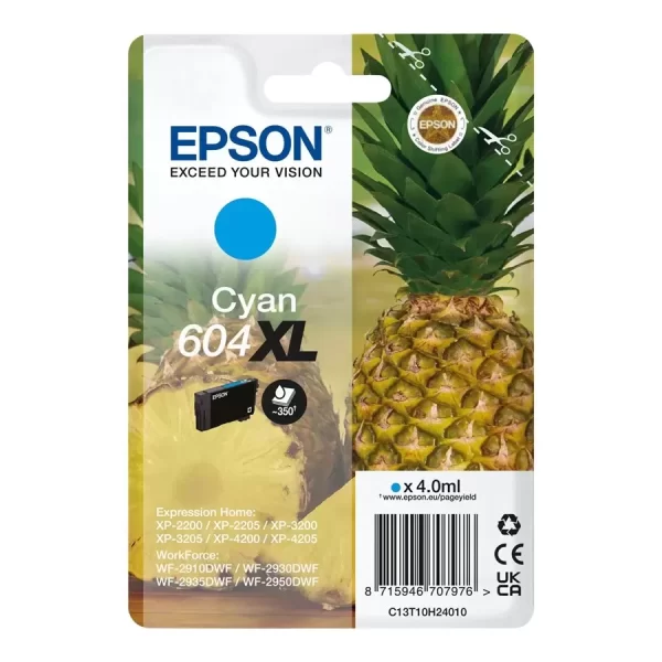 Cartucho de tinta original Epson 604XL cyan - C13T10H24010