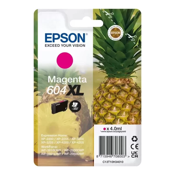 Cartucho de tinta original magenta Epson 604XL - C13T10H34010