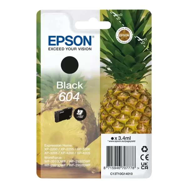 Cartucho de tinta preto original Epson 604 - C13T10G14010