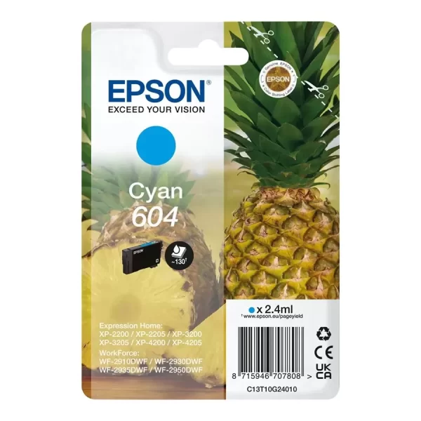 Cartucho de tinta original Epson 604 cyan - C13T10G24010