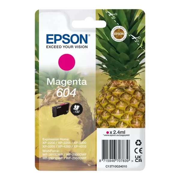 Cartucho de Tinta Original Epson 604 Magenta - C13T10G34010