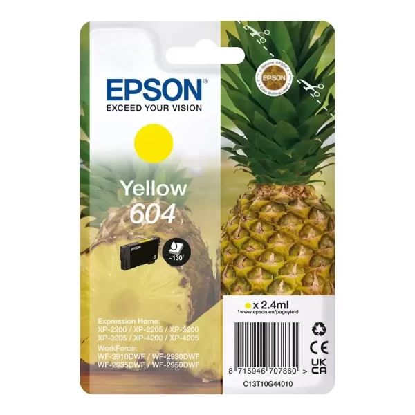 Cartucho de tinta amarelo original Epson 604 - C13T10G44010