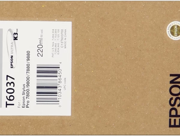 Epson T6037 Preto Light Cartucho de Tinta Original - C13T603700