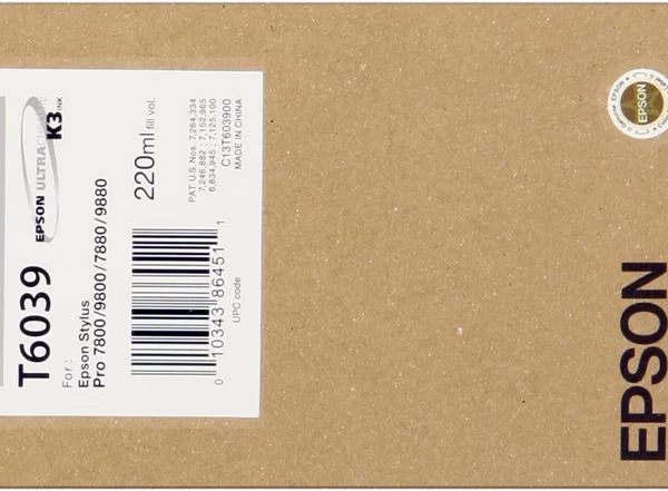 Epson T6039 Preto Light Light Cartucho de Tinta Original - C13T603900