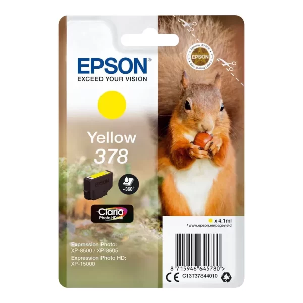 Cartucho de tinta original amarelo Epson 378 - C13T37844010