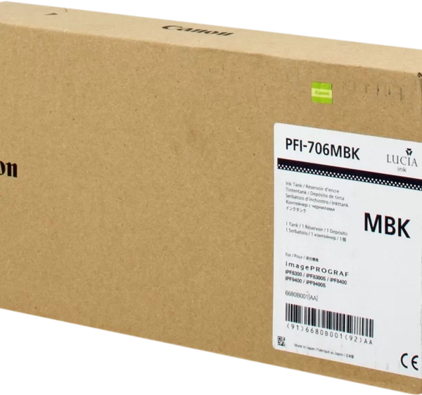 Canon PFI706 Preto Mate Cartucho de Tinta Original - 6680B001