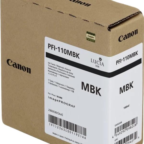 Cartucho de tinta original preto fosco Canon PFI110 - 2363C001