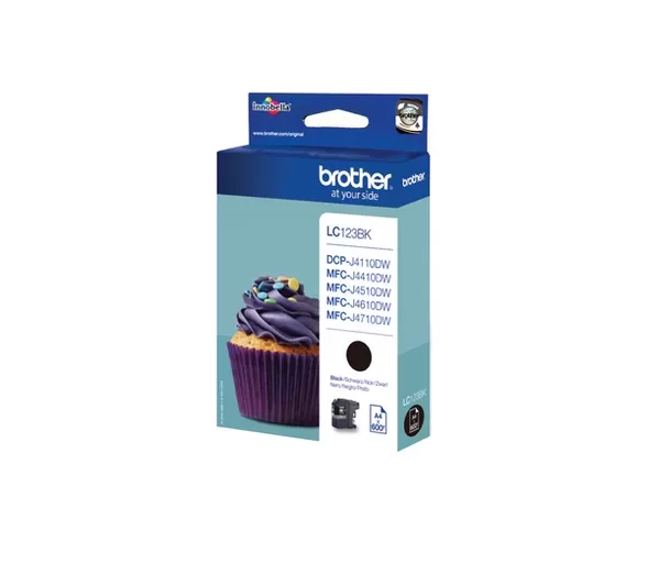 Cartucho de tinta original preto Brother LC123 - LC123BKBP