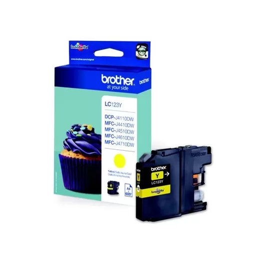 Cartucho de tinta original amarelo Brother LC123 - LC123YBP