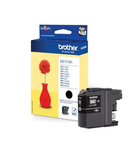 Cartucho de tinta original preto Brother LC121 - LC121BKBP