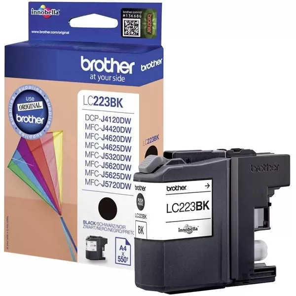 Cartucho de tinta original preto Brother LC223 - LC223BKBP