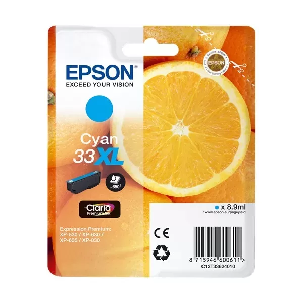 Cartucho de tinta original Epson T3362 (33XL) cyan - C13T33624012