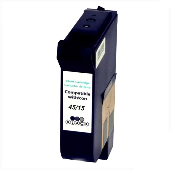 Cartucho de tinta de pigmento preto genérico HP 45/15 - Substitui 51645AE/C6615DE