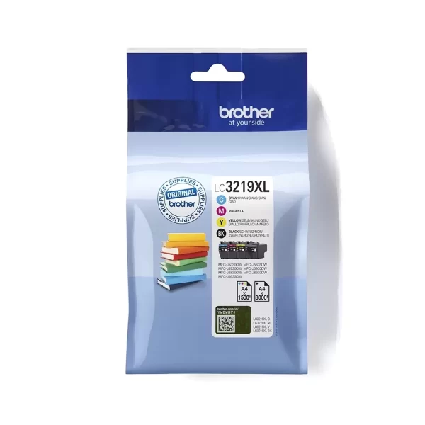 Pacote com 4 cartuchos de tinta originais Brother LC3219XL - LC3219XLVAL