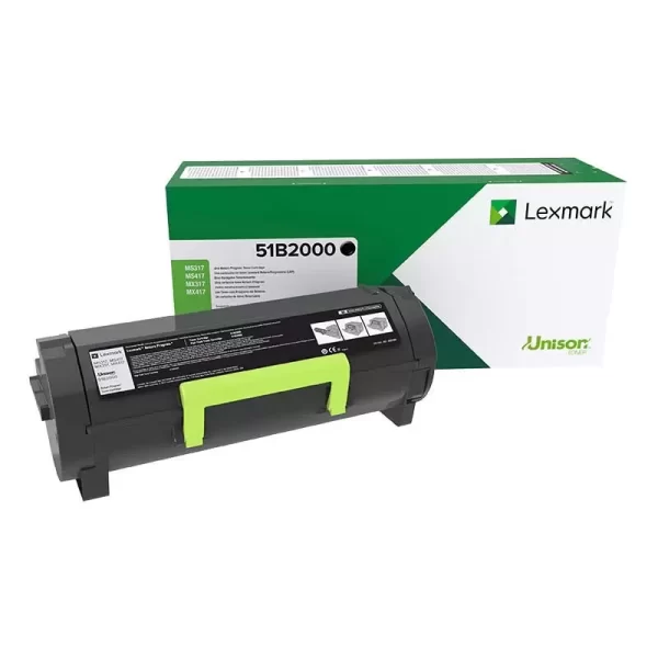 Cartucho de toner original preto Lexmark MS317/MS417/MS517/MS617/MX317/MX417/MX517/MX617 - 51B2000