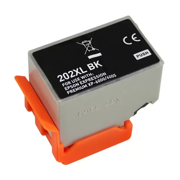 Cartucho de tinta preta Epson 202XL genérico - substitui C13T02G14010/C13T02E14010