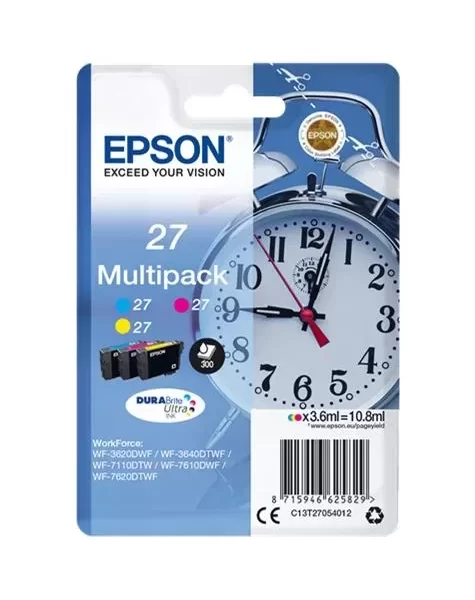 Epson T2705 (27) Pacote com 3 Cartuchos de Tinta Originais - C13T27054012