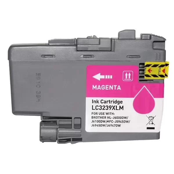 Cartucho de tinta de pigmento genérico magenta Brother LC3239XL - substitui LC3239XLM