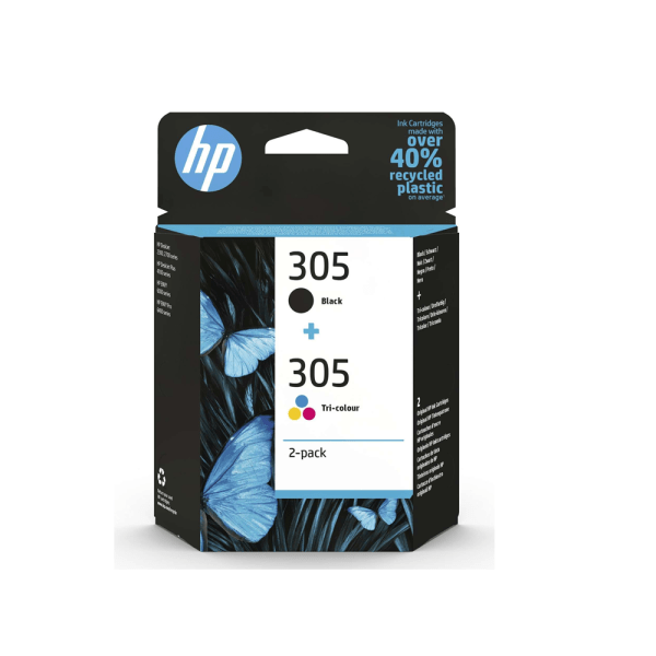 HP 305 Preto + Color Pack de 2 Cartuchos de Tinta Originales - 6ZD17AE
